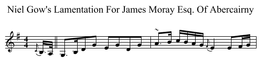 Niel Gow's Lamentation For James Moray Esq. Of Abercairny - staff notation