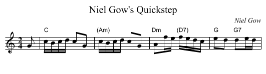 Niel Gow's Quickstep - staff notation