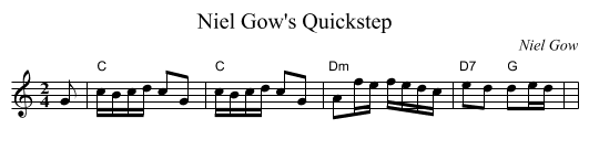 Niel Gow's Quickstep - staff notation