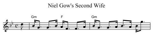 Niel Gow's Second Wife - staff notation