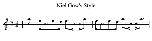 Niel Gow's Style - staff notation