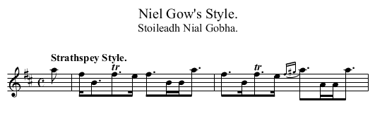Niel Gow's Style. - staff notation
