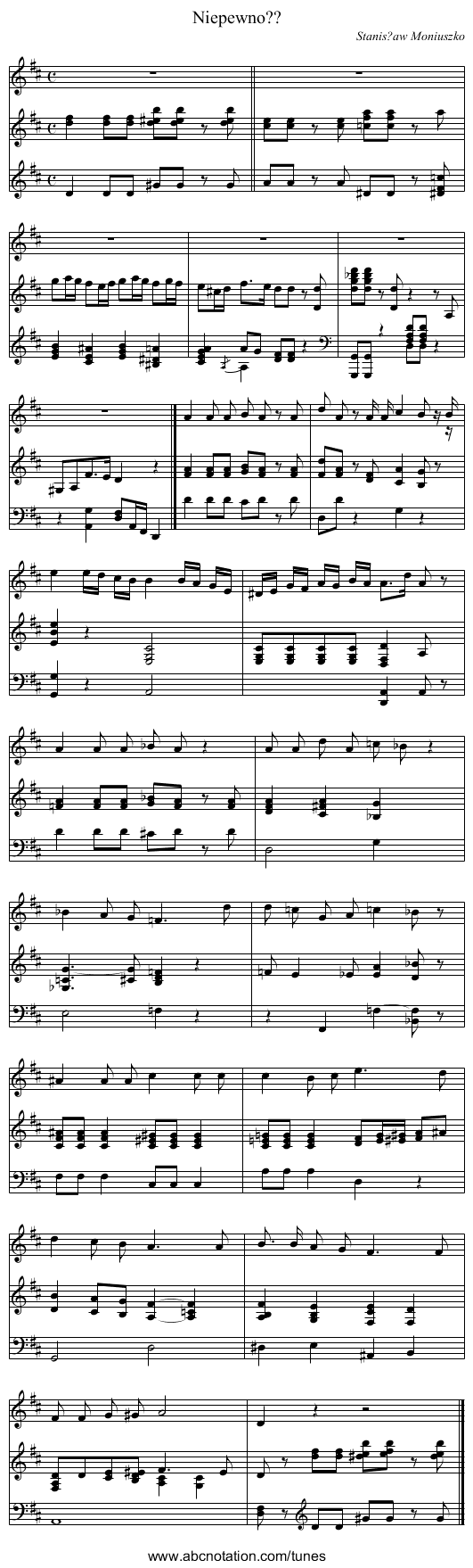 Niepewno?? - staff notation