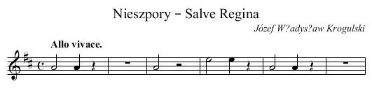 Nieszpory – Salve Regina - staff notation