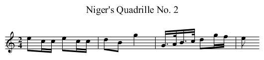Niger's Quadrille No. 2 - staff notation