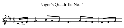 Niger's Quadrille No. 4 - staff notation