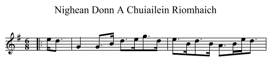 Nighean Donn A Chuiailein Riomhaich - staff notation