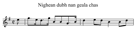 Nighean dubh nan geala chas - staff notation