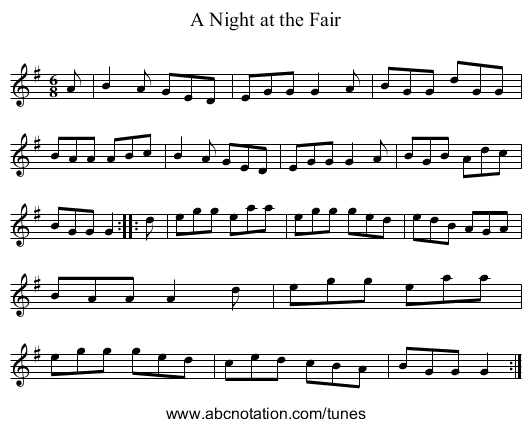 Night at the Fair, A - staff notation