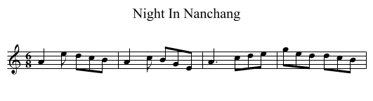 Night In Nanchang - staff notation