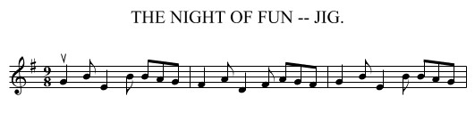 NIGHT OF FUN -- JIG., THE - staff notation