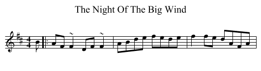 Night Of The Big Wind, The  - staff notation