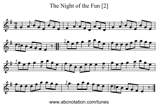Night of the Fun [2], The - staff notation