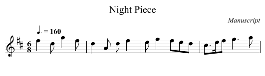 Night Piece - staff notation