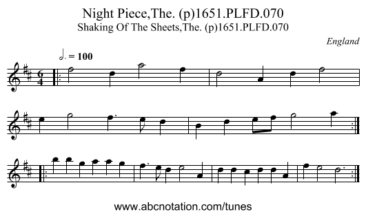 Night Piece,The. (p)1651.PLFD.070 - staff notation