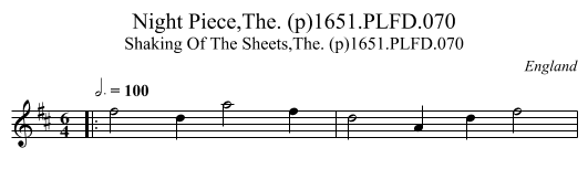 Night Piece,The. (p)1651.PLFD.070 - staff notation
