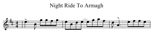 Night Ride To Armagh - staff notation