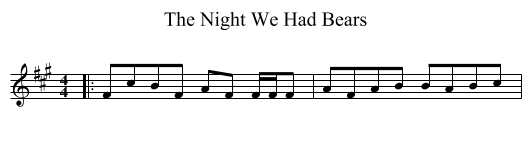 Night We Had Bears, The  - staff notation