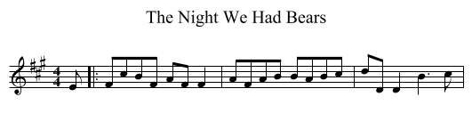 Night We Had Bears, The  - staff notation