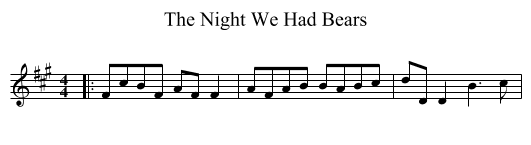 Night We Had Bears, The  - staff notation