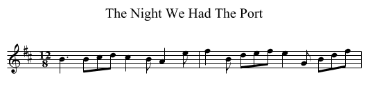 Night We Had The Port, The  - staff notation