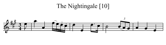 Nightingale [10], The - staff notation