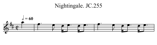 Nightingale. JC.255 - staff notation