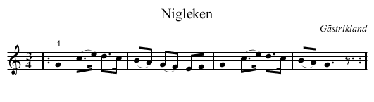 Nigleken - staff notation