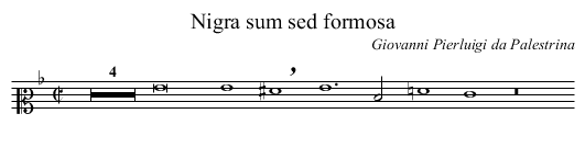 Nigra sum sed formosa - staff notation