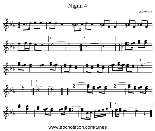 Nigun 4 - staff notation