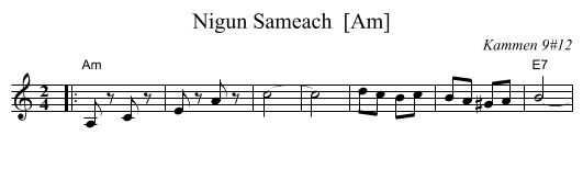 Nigun Sameach  [Am] - staff notation