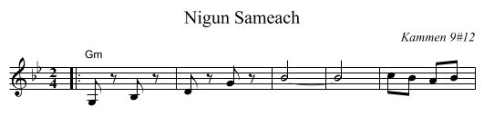 Nigun Sameach - staff notation