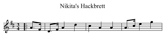 Nikita's Hackbrett - staff notation