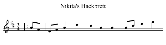 Nikita's Hackbrett - staff notation
