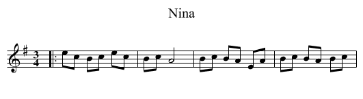Nina - staff notation
