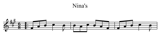Nina's - staff notation