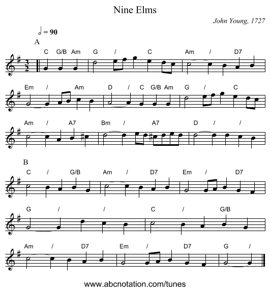 Nine Elms - staff notation