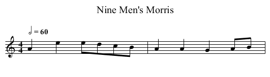 Nine Men's Morris - staff notation