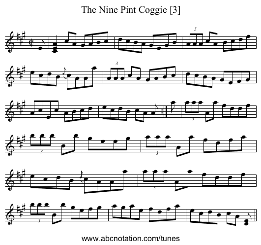Nine Pint Coggie [3], The - staff notation
