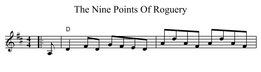 Nine Points Of Roguery, The  - staff notation