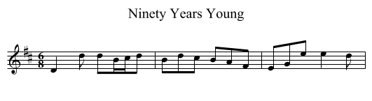 Ninety Years Young - staff notation