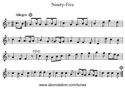 Ninety-Five - staff notation