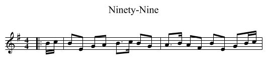 Ninety-Nine - staff notation