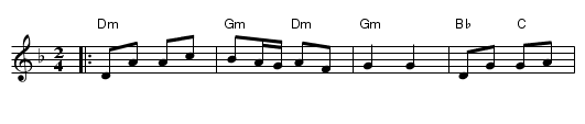 Nitzanim [Dm] - staff notation