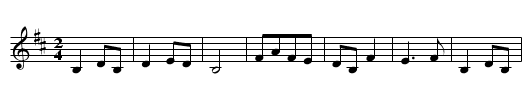 Niu li ge - staff notation