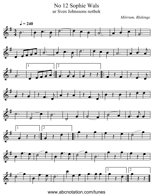 No 12 Sophie Wals - staff notation