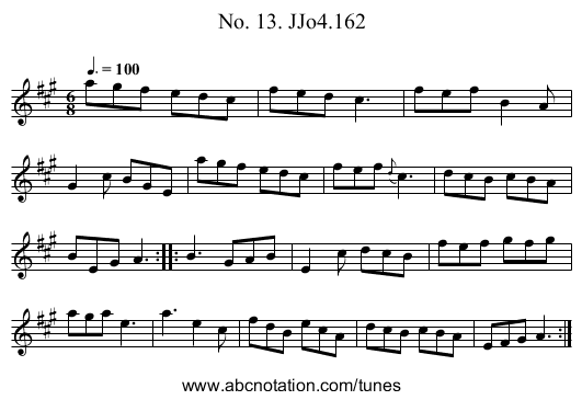 No. 13. JJo4.162 - staff notation