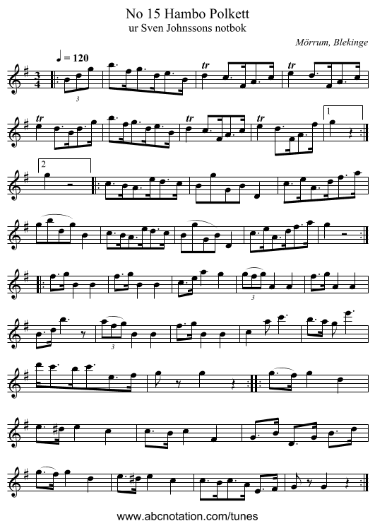 No 15 Hambo Polkett - staff notation