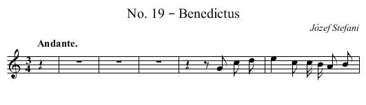 No. 19 – Benedictus - staff notation