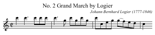 No. 2 Grand March by Logier - staff notation